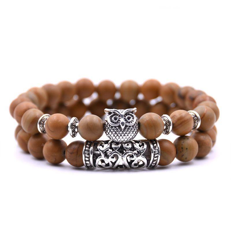 Owl Bracelet Charm Jewelry Stone Bracelets Men Women Set YS0501 - Touchy Style