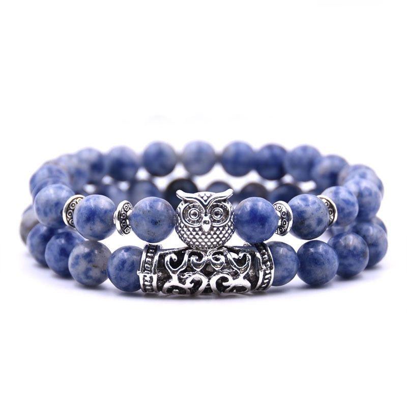 Owl Bracelet Charm Jewelry Stone Bracelets Men Women Set YS0501 - Touchy Style