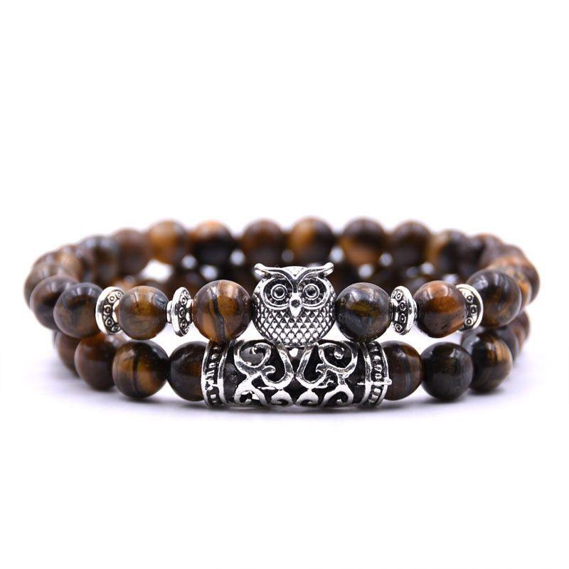 Owl Bracelet Charm Jewelry Stone Bracelets Men Women Set YS0501 - Touchy Style