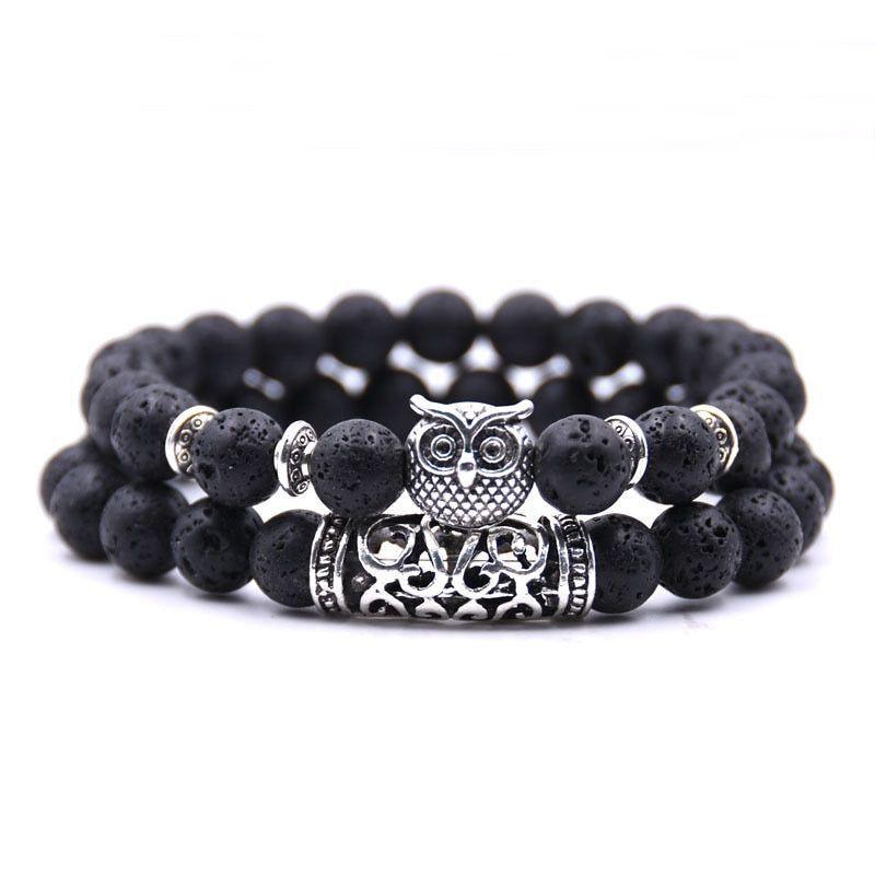 Owl Bracelet Charm Jewelry Stone Bracelets Men Women Set YS0501 - Touchy Style