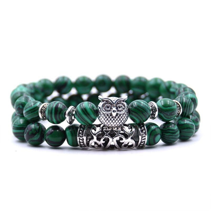 Owl Bracelet Charm Jewelry Stone Bracelets Men Women Set YS0501 - Touchy Style