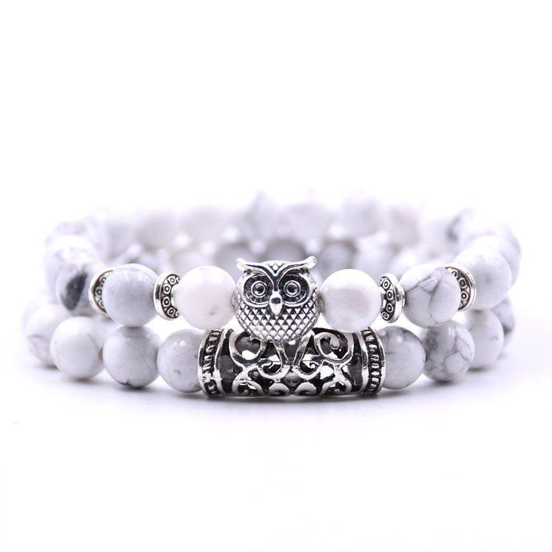 Owl Bracelet Charm Jewelry Stone Bracelets Men Women Set YS0501 - Touchy Style