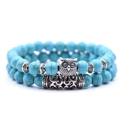 Owl Bracelet Charm Jewelry Stone Bracelets Men Women Set YS0501 - Touchy Style