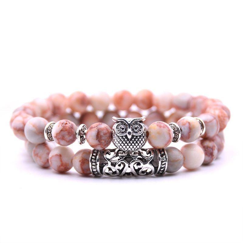 Owl Bracelet Charm Jewelry Stone Bracelets Men Women Set YS0501 - Touchy Style