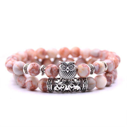 Owl Bracelet Charm Jewelry Stone Bracelets Men Women Set YS0501 - Touchy Style