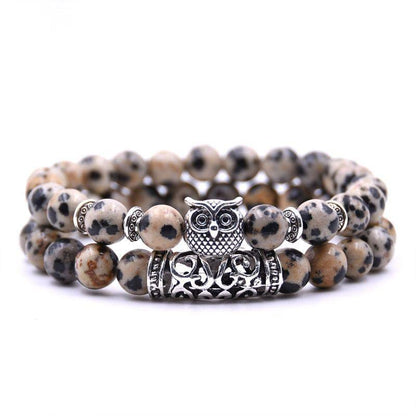 Owl Bracelet Charm Jewelry Stone Bracelets Men Women Set YS0501 - Touchy Style