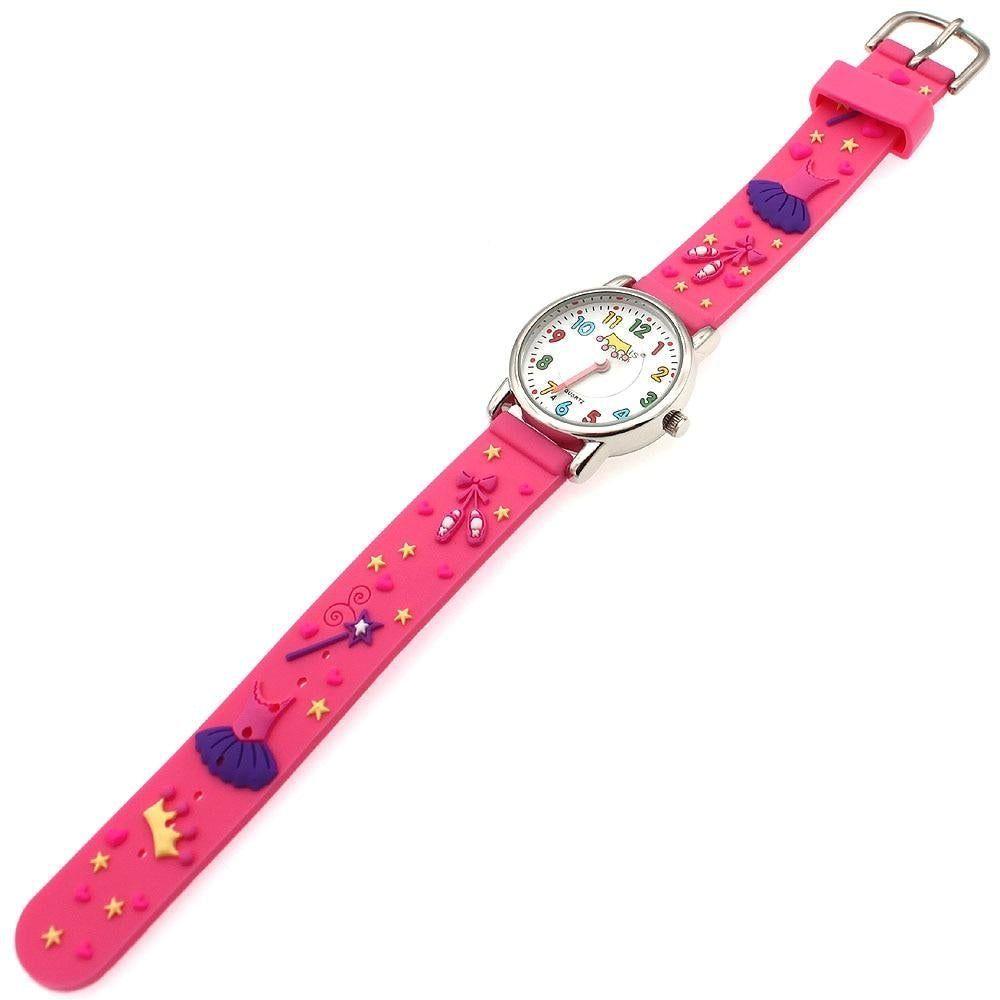 Princess Pink Silicone Simple Cheap Watches For Girls Children Kids A29 - Touchy Style