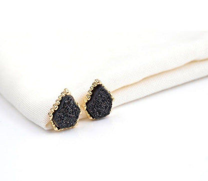 Quartz Natural Druzy Stone Mini Earrings Charm Jewelry BS0308 - Touchy Style