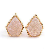 Quartz Natural Druzy Stone Mini Earrings Charm Jewelry BS0308 - Touchy Style