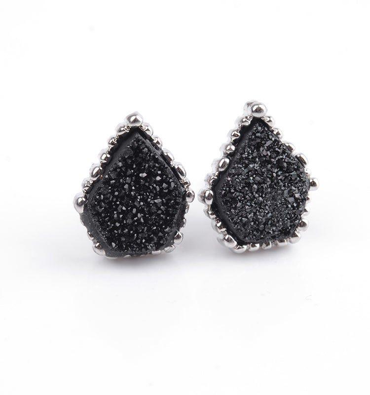 Quartz Natural Druzy Stone Mini Earrings Charm Jewelry BS0308 - Touchy Style