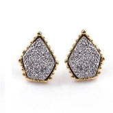 Quartz Natural Druzy Stone Mini Earrings Charm Jewelry BS0308 - Touchy Style