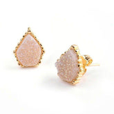 Quartz Natural Druzy Stone Mini Earrings Charm Jewelry BS0308 - Touchy Style