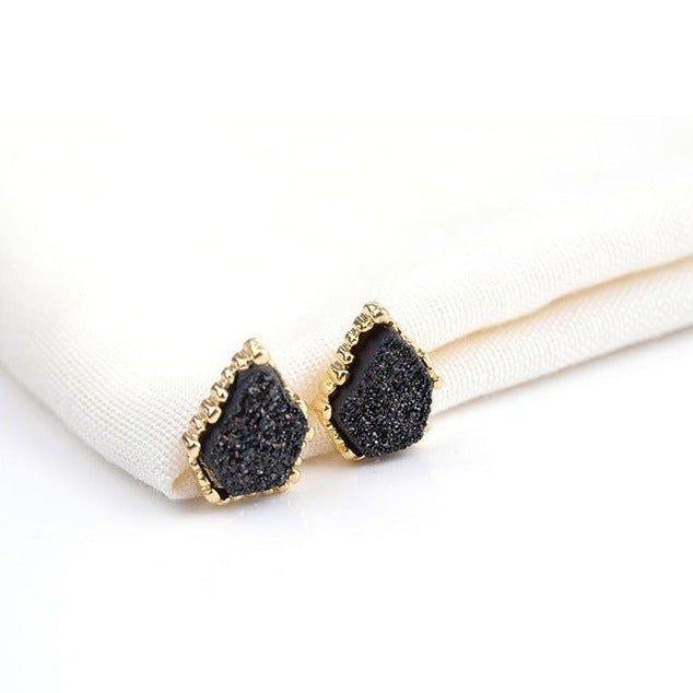 Quartz Natural Druzy Stone Mini Earrings Charm Jewelry BS0308 - Touchy Style