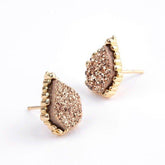 Quartz Natural Druzy Stone Mini Earrings Charm Jewelry BS0308 - Touchy Style