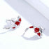 Red Koi Stud Earrings - 925 Sterling Silver Charm Jewelry (GX336) - Touchy Style .