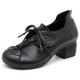 Retro Pumps Leather Comfortable Soft Handmade Women&