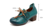 Retro Pumps Leather Comfortable Soft Handmade Women&