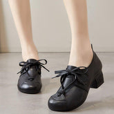 Retro Pumps Leather Comfortable Soft Handmade Women&