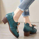 Retro Pumps Leather Comfortable Soft Handmade Women&