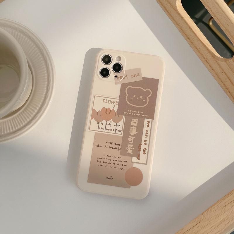 Retro Sweet Bear Cute Phone Cases For iPhone 14 13 12 11 Pro Max Xr Xs Max 7 8 Plus x 12 mini 7Plus - Touchy Style