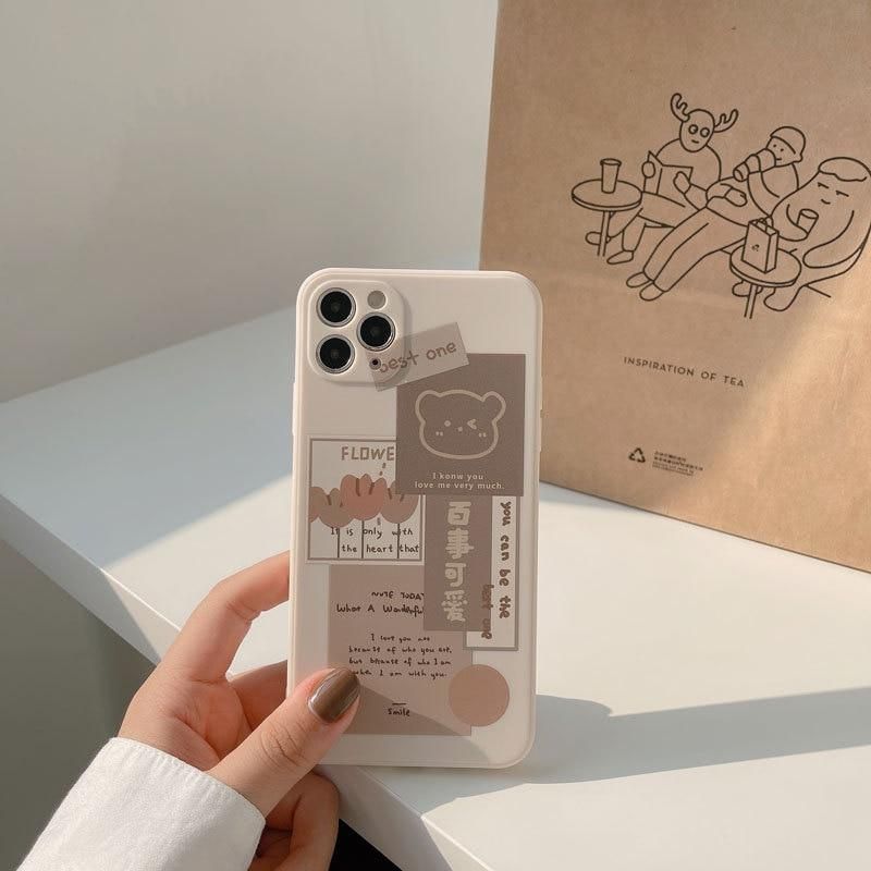 Retro Sweet Bear Cute Phone Cases For iPhone 14 13 12 11 Pro Max Xr Xs Max 7 8 Plus x 12 mini 7Plus - Touchy Style