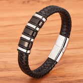 Rope Black Leather Bracelets Charm Jewelry TOS0356 For Men and Women - Touchy Style