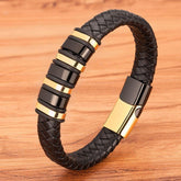 Rope Black Leather Bracelets Charm Jewelry TOS0356 For Men and Women - Touchy Style