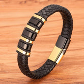 Rope Black Leather Bracelets Charm Jewelry TOS0356 For Men and Women - Touchy Style