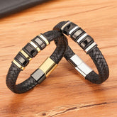 Rope Black Leather Bracelets Charm Jewelry TOS0356 For Men and Women - Touchy Style