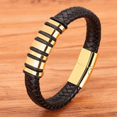 Rope Black Leather Bracelets Charm Jewelry TOS0356 For Men and Women - Touchy Style