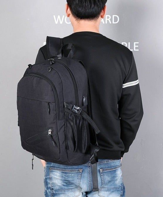 Fashion Casual Luxury Genuine Leather Men's Black Backpacks