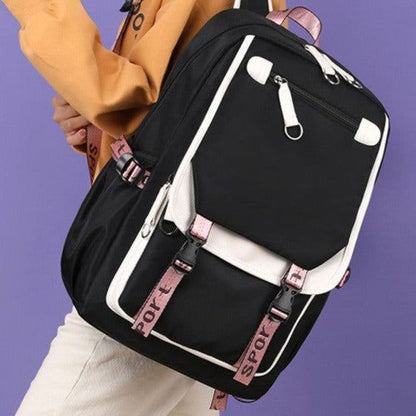 School Cool Backpack for Unisex Korean Style UCBFOS17 Waterproof Nylon Fabric - Touchy Style