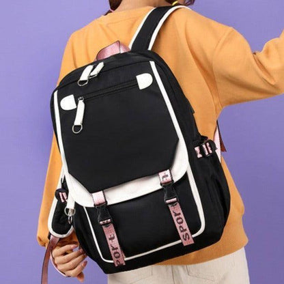 School Cool Backpack for Unisex Korean Style UCBFOS17 Waterproof Nylon Fabric - Touchy Style