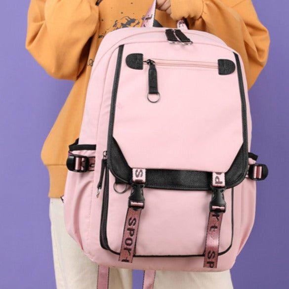 School Cool Backpack for Unisex Korean Style UCBFOS17 Waterproof Nylon Fabric - Touchy Style