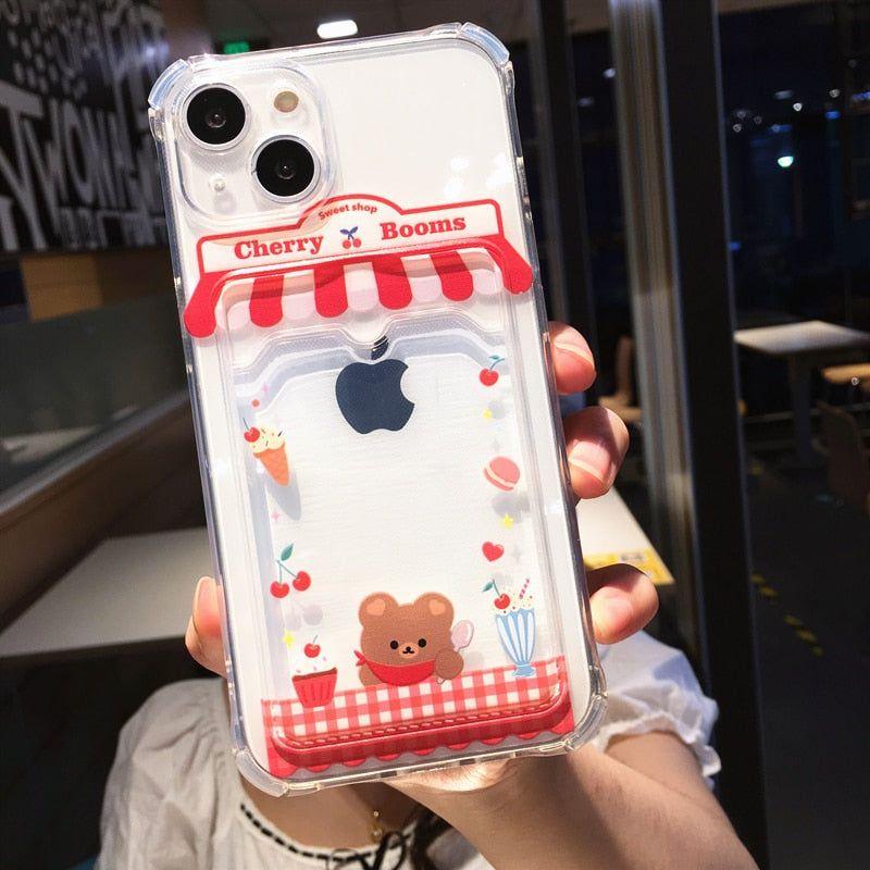 Shockproof Cartoon Bear TPU Cute Phone Cases for iPhone 14 Pro Max 13 12 11 X XR XS 7 8 Plus - Touchy Style