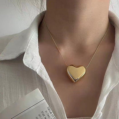 Simple Metal Heart Necklaces Charm Jewelry NCJSO3 - Touchy Style