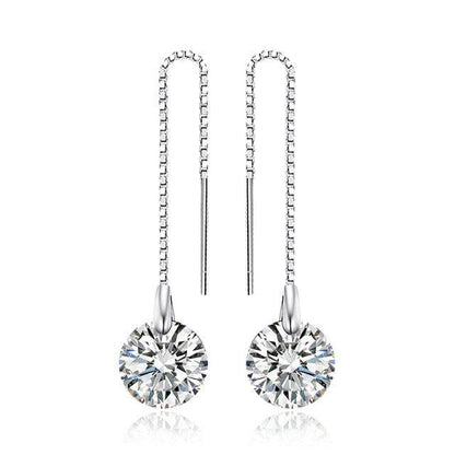 Simulated Diamond 925 Sterling Silver Long Earrings Charm Jewelry JOS0349 - Touchy Style