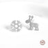 Snowflake Elk 925 Sterling Silver Mini Cute Earrings Charm Jewelry LOS23 - Touchy Style