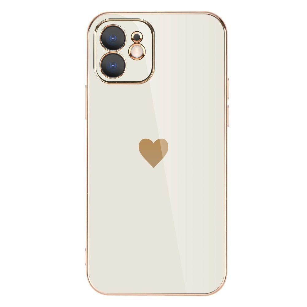 Solid Plating Mini Heart Cute Phone Cases For iPhone 12 11 Pro Max X XR XS Max 7 8 6 6s Plus SE 3 2022 13 Pro Max - Touchy Style