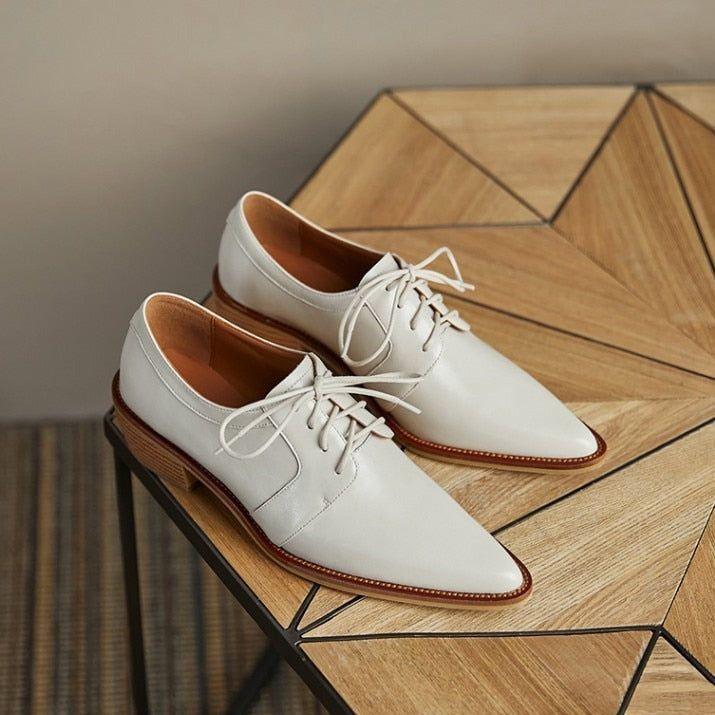 White discount oxford pumps