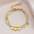 Stainless Steel Bracelets Charm Jewelry XYS1116 Golden Double-layer Heart-shaped - Touchy Style