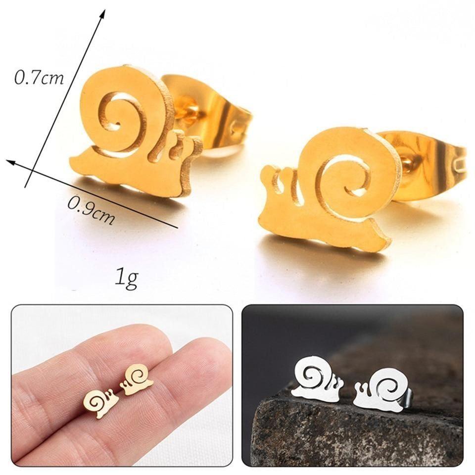 Stainless Steel Mini Animal Cartoon Earrings Charm Jewelry 