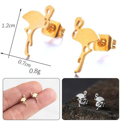 Stainless Steel Mini Animal Cartoon Earrings Charm Jewelry 