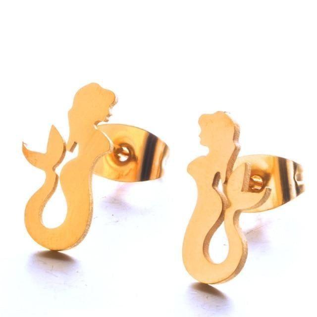 Stainless Steel Mini Animal Cartoon Earrings Charm Jewelry 