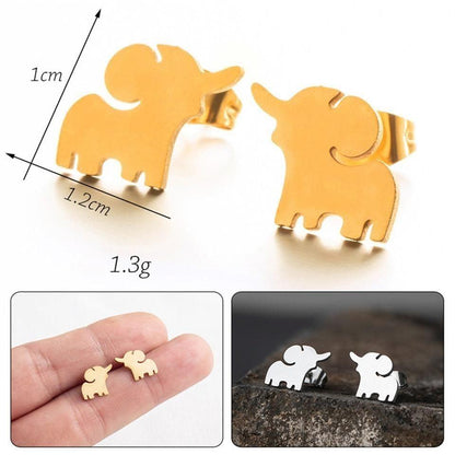 Stainless Steel Mini Animal Cartoon Earrings Charm Jewelry 