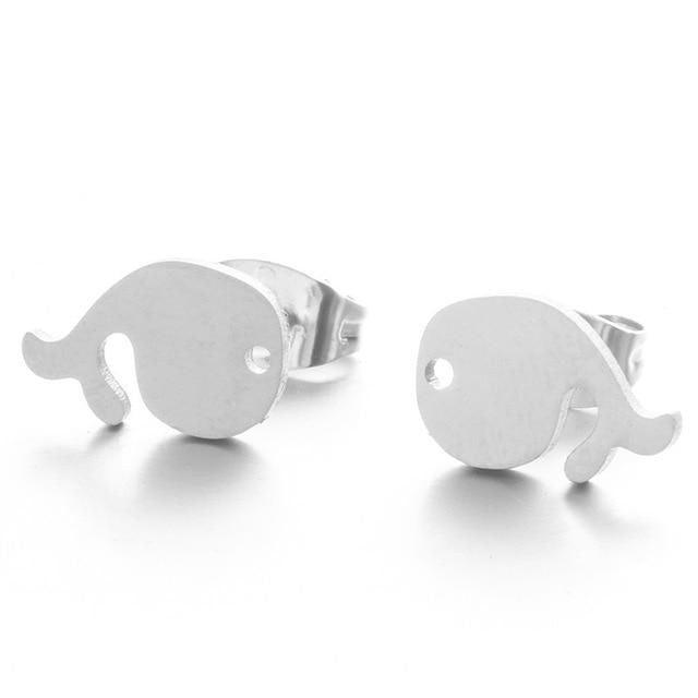 Stainless Steel Mini Animal Cartoon Earrings Charm Jewelry 