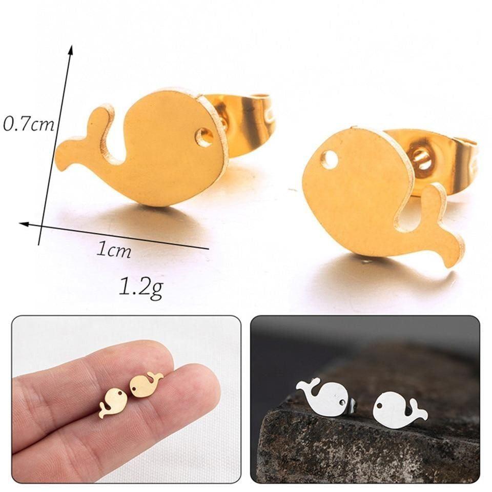 Stainless Steel Mini Animal Cartoon Earrings Charm Jewelry 