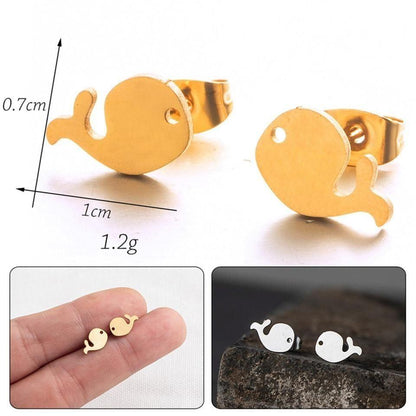 Stainless Steel Mini Animal Cartoon Earrings Charm Jewelry 