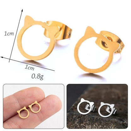 Stainless Steel Mini Animal Cartoon Earrings Charm Jewelry 