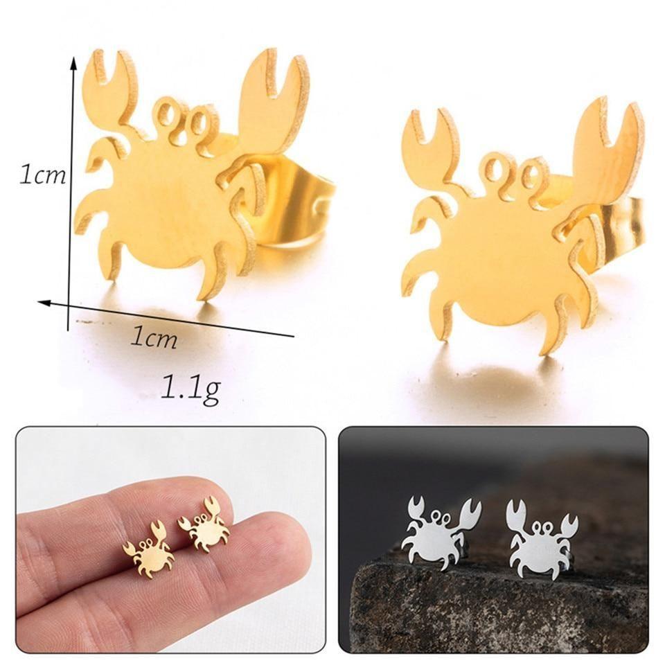 Stainless Steel Mini Animal Cartoon Earrings Charm Jewelry 